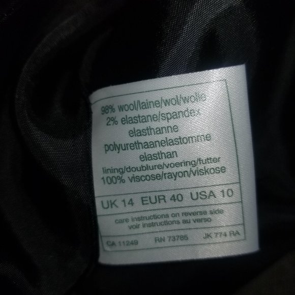 Laura Ashley Dark Gray Stretch Wool Blazer 10 - Picture 6 of 6